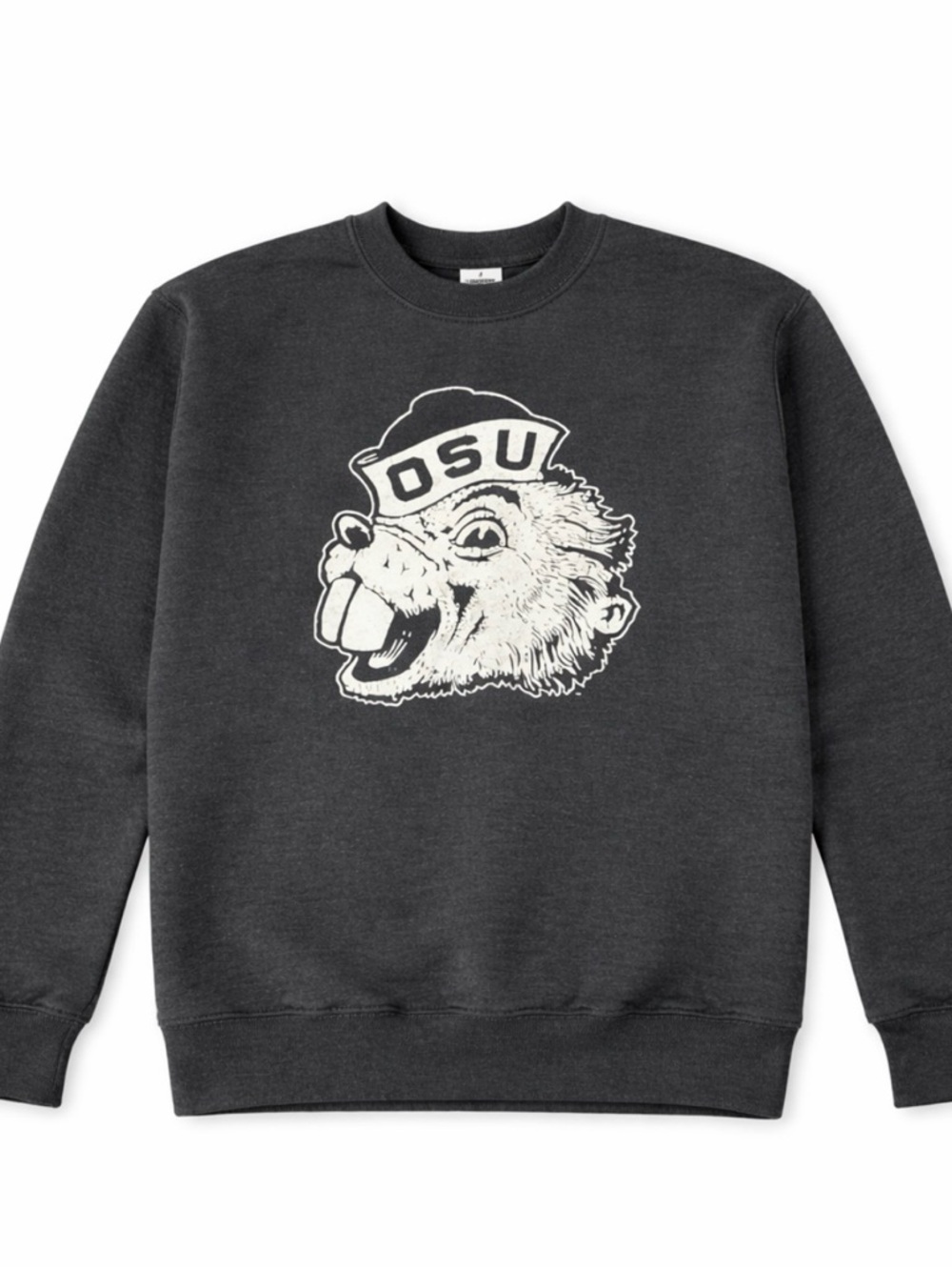 Champion Charcoal Crewneck with Cream OSU Mascot Graphic